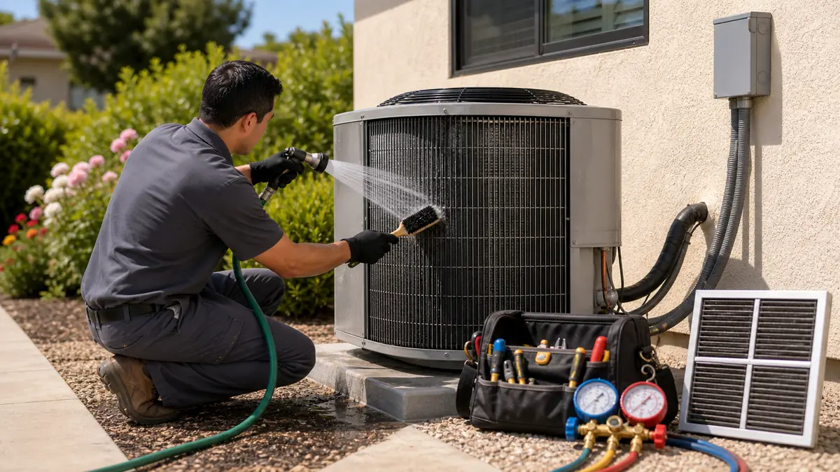 Trane condenser maintenance and coil cleaning in Burbank, CA